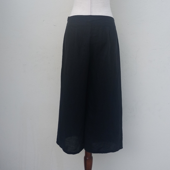 Eileen Fisher Organic Linen Wide leg Side Zip - Picture 6 of 8